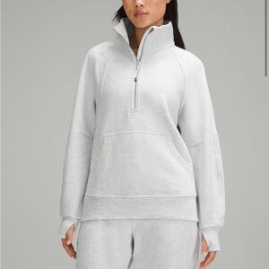 Lululemon Scuba Oversized Funnel Neck Light Gray Half-Zip